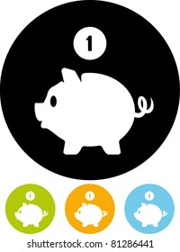 Piggy Bank Money – Vector Icon