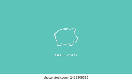 Piggy bank object in green background. EPS 10 vector art.