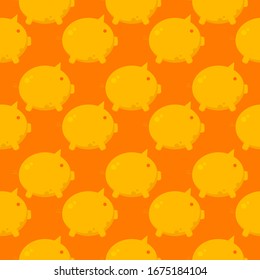 Piggy bank pattern, illustration, vector on white background.