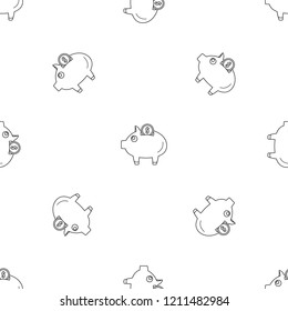 Piggy bank pattern seamless vector repeat geometric for any web design