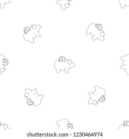 Piggy bank pattern seamless vector repeat geometric for any web design
