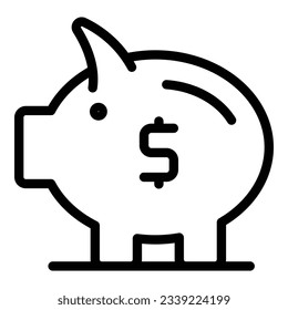 Piggy bank payment icon outline vector. Money loan. Income credit