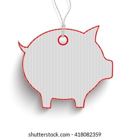 Piggy bank price sticker on the white background. Eps 10 vector file.