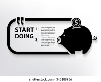 Piggy bank Quotation Mark Speech Bubble,design