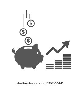 Piggy bank save money.