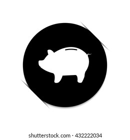 Piggy bank - saving money -  black vector icon