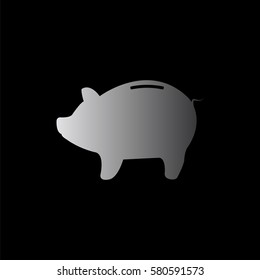Piggy bank - saving money -  black vector icon
