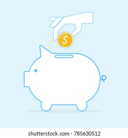 Piggy bank. Saving money concept