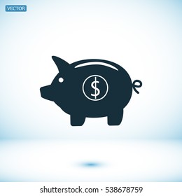 Piggy bank- saving money icon, vector best flat icon EPS