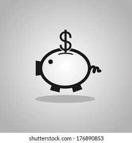 Piggy bank - saving money. Vector.