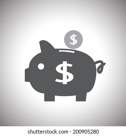 Piggy bank - saving money. Vector.