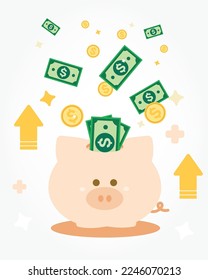 Piggy Bank saving money vector