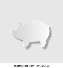  Piggy bank - saving money  - vector icon with shadow
