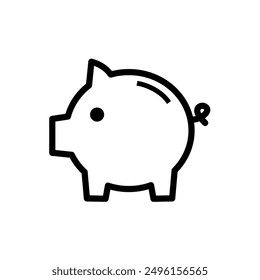 piggy bank, saving - vector icon, symbol