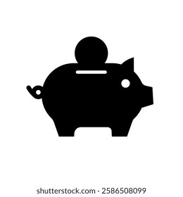  Piggy bank, saving - vector icon