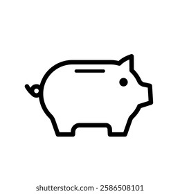  Piggy bank, saving - vector icon