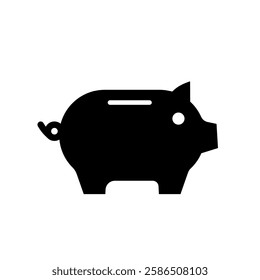  Piggy bank, saving - vector icon