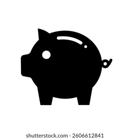 Piggy bank, saving - vector icon	