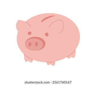 Piggy bank. Savings element in finance. Cash storage for economy, flat illustration style, ideal for financial concepts.