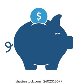Piggy Bank Savings Icon. Finance, Money Saving, Investment Concept. Illustration for Budgeting Concept.