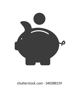 Piggy Bank Savings Icon isolated on  white background