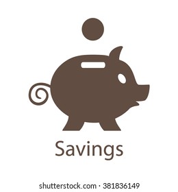 Piggy Bank Savings Icon. Piggy Bank Savings Icon Vector. Piggy Bank Savings Icon EPS. 