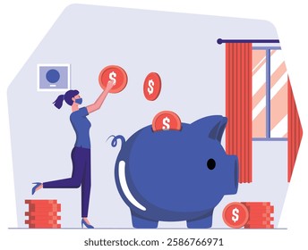 Piggy Bank Savings Illustration | Money Saving and Financial Planning Vector Graphic | Budgeting and Wealth Management Design | SEO Optimized Visual for Personal Finance and Investment