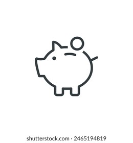 Piggy bank savings save icon, vector illustration