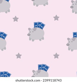 Piggy bank nahtloser Musterhintergrund, Geld-Vektorgrafik