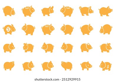 Vector de icono de conjunto de hucha. Icono de Vector de la hucha.
