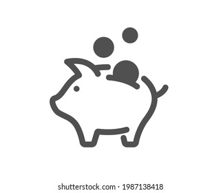 Piggy bank simple icon. Coins money sign. Business savings symbol. Classic flat style. Quality design element. Simple piggy bank icon. Vector