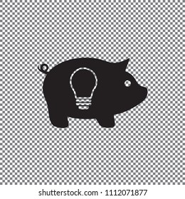 Piggy bank simple vector illustration in flat linework style