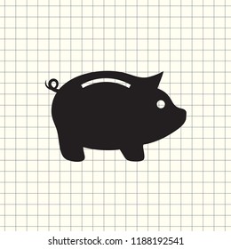 Piggy bank simple vector illustration in flat linework style