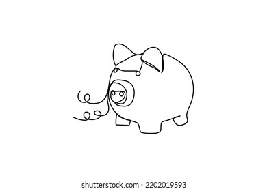 Sparschwein, einzelne zusammenhängende Vektorgrafik