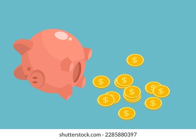 piggy bank with some coins