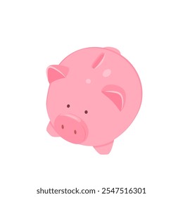 Piggy bank symbol. Funny flat vector illustration for design or icon. 