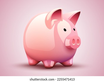Piggy bank. Symbol of profit and growth. Investment and savings. Vector illustration