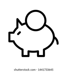 piggy bank thin line vector icon