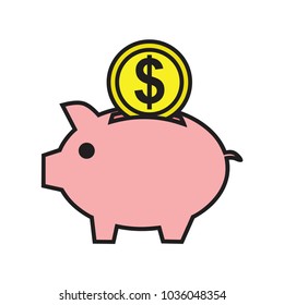 Piggy bank vector