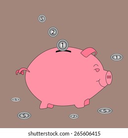 Piggy bank vector