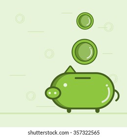 Piggy bank ,Vector cartoon concept