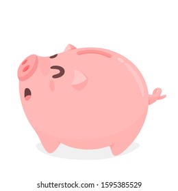 Piggy Bank Vector. The concept of using money correctly Saving money for the future.