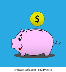 Piggy bank vector design