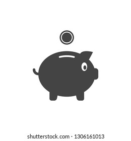 Piggy bank vector flat icon