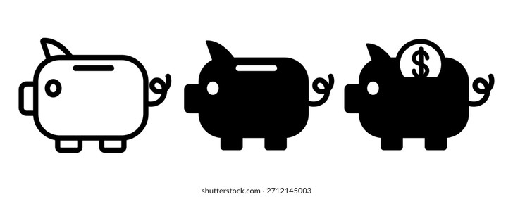 Hucha. Icono plano de Vector aislado sobre fondo blanco.