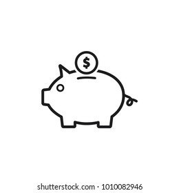 piggy bank vector icon, bank
