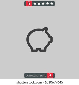 piggy bank vector icon