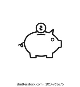 piggy bank vector icon 