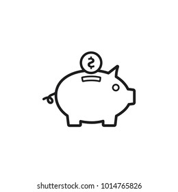 piggy bank vector icon 