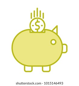 Piggy bank vector icon
